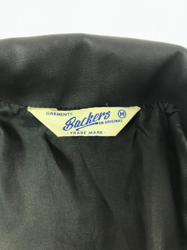 【現状渡し品】【メンズ】 BACKERS バッカーズ FAUX LEATHER COACH JACKET フェイクレザー コーチ ジャケット アウター 147-260717-rt-19-tagh サイズ：M カラー：ブラック 万代Net店