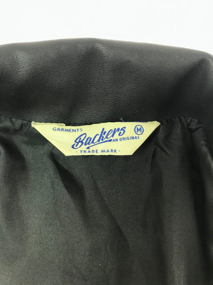 【現状渡し品】【メンズ】 BACKERS バッカーズ FAUX LEATHER COACH JACKET フェイクレザー コーチ ジャケット アウター 147-260717-rt-19-tagh サイズ：M カラー：ブラック 万代Net店