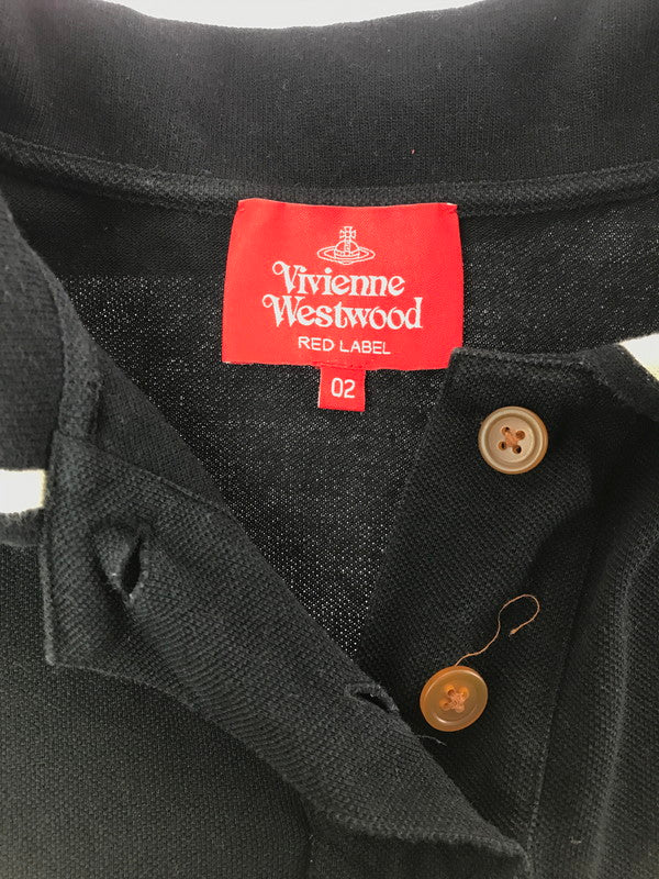 【中古品】【レディース】 VIVIENNE WESTWOOD RED LABEL ヴィヴィアンウエストウッド レッドレーベル POLO SHIRT 16-12-322005 ポロシャツ 170-260717-rt-11-tagh サイズ：2 カラー：ブラック 万代Net店