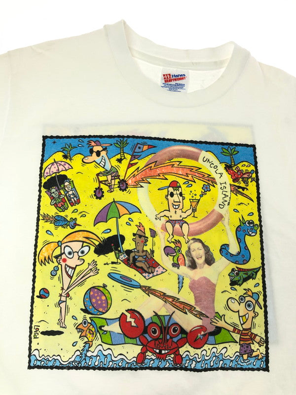 【中古品】【メンズ】 HANES ヘインズ 90's 7UP UNCOLD ISLAND TEE 90年代 セブン アップ アンコールﾄﾞ アイランド Tシャツ トップス 146-260715-rt-13-tagh サイズ：M カラー：ホワイト 万代Net店
