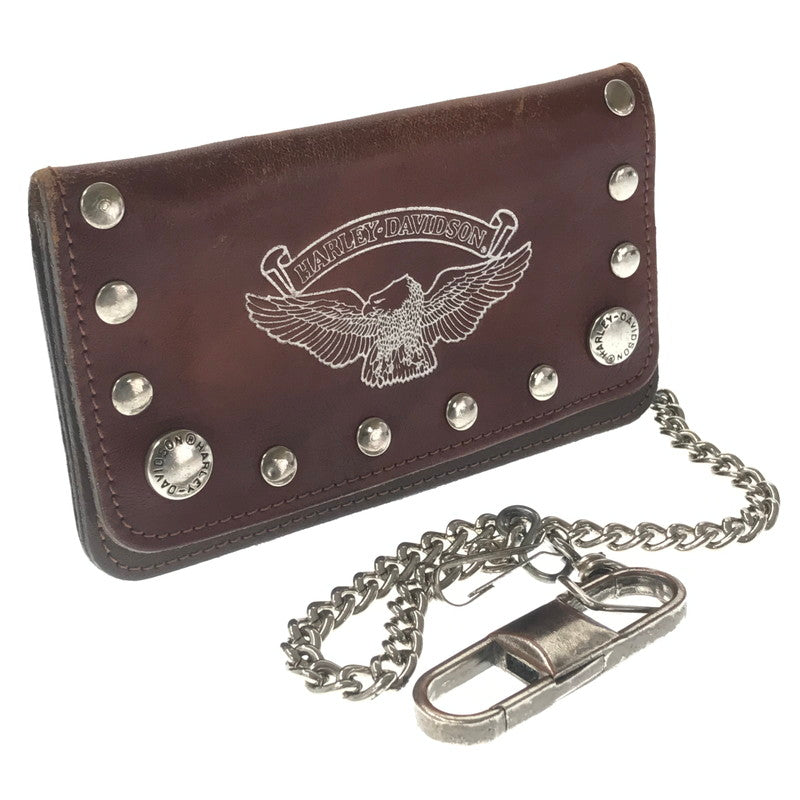 【現状渡し品】【メンズ】 HARLEY-DAVIDSON TRACKER WALLET WALLET CHAIN トラッカーウォレット ウォレットチェーン 財布 200-260714-ki-02-tagh カラー：ブラウン 万代Net店