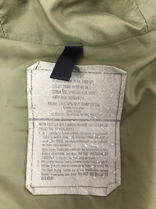 【現状渡し品】【メンズ】 U.S. ARMY アメリカ軍 00's ECWCS GEN1 COLD WRATHER PARKA エクワックス コールド ウェザー パーカー 146-260717-rt-18-tagh サイズ：LARGE LONG カラー：グリーン 万代Net店