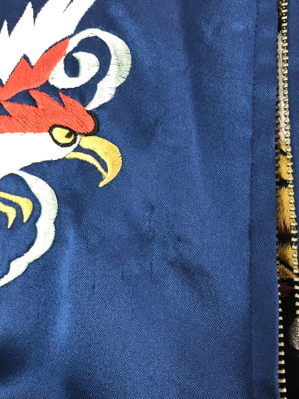 【現状渡し品】【メンズ】 OLD TAILOR 東洋 オールド テイラー トウヨウ 90's REVERSIBLE SOUVENIR JACKET TALONジッパー 虎×鷹×龍 リバーシブル スーベニア ジャケット 145-260718-rt-16-tagh サイズ：不明 下記参照 カラー：ブラック/ネイビー 万代Net店