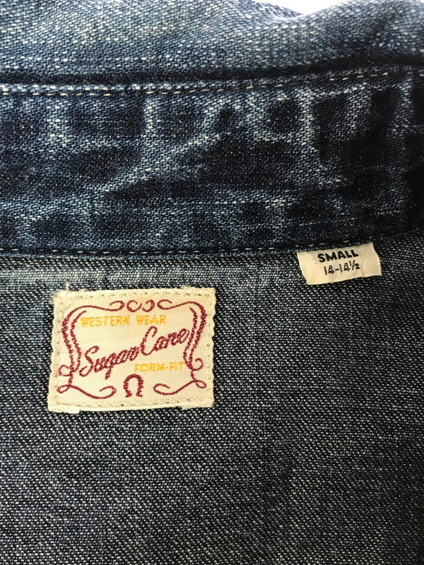 【中古品】【メンズ】 SUGAR CANE シュガーケーン WESTERN DENIM SHIRT SC25140 ウエスタン デニム シャツ 長袖 シャツ トップス 145-260718-rt-07-tagh サイズ：S カラー：インディゴ 万代Net店
