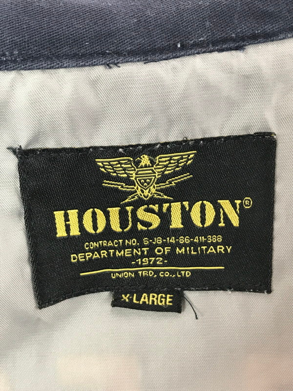 【現状渡し品】【メンズ】 HOUSTON ヒューストン COTTON TWILL TOUR JACKET 50605 コットン ツイル ツアー ジャケット ライトアウター 145-260718-rt-14-tagh サイズ：XL カラー：ネイビー 万代Net店