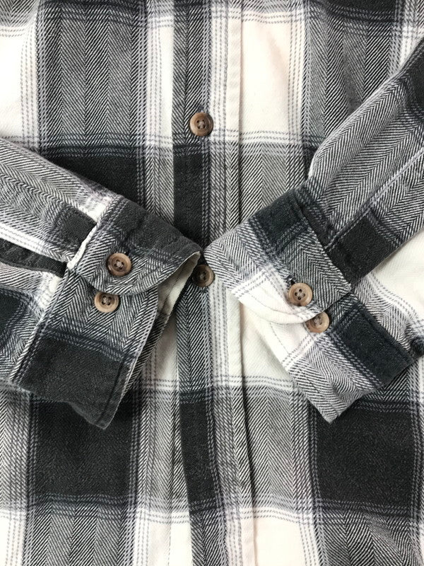 【中古品】【メンズ】 ST.JOHN'S BAY セントジョンズベイ 90's L/S FLANNEL SHIRT 90年代 ロングスリーブ フランネル シャツ 長袖シャツ トップス 146-260820-rt-25-tag カラー：ブラック/ホワイト 万代Net店