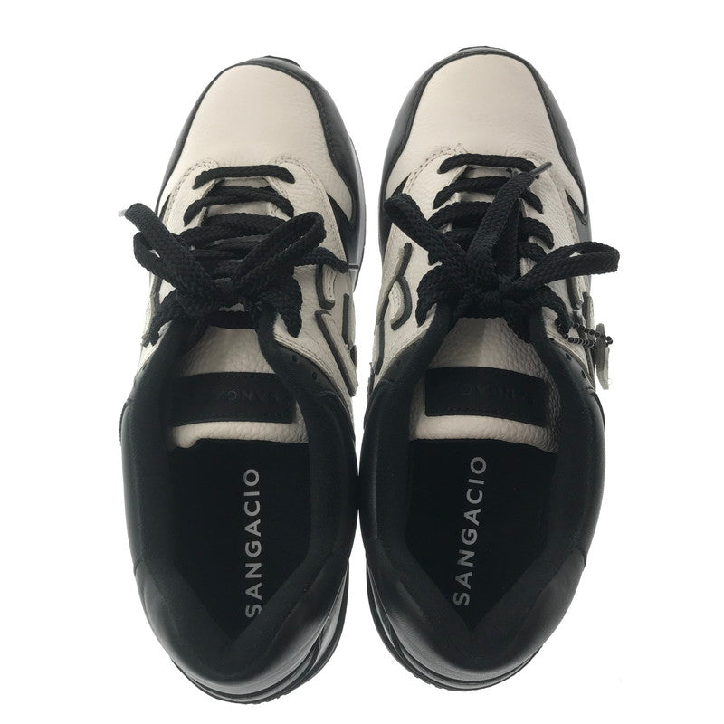 【中古品】【メンズ】 SANGACIO サンガッチョ LOW-TOP SNEAKERS WHITE BLACK ロー トップ スニーカー ホワイト ブラック スニーカー 靴 163-260717-rt-07-tagh サイズ：27.5cm US9.5 カラー：ブラック/ホワイト 万代Net店