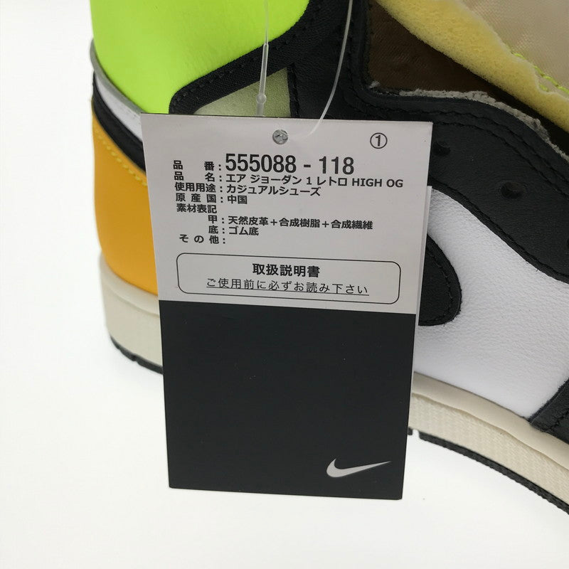 【中古品】【メンズ】 NIKE ナイキ AIR JORDAN 1 HIGH OG VOLT GOLD 555088-118 エア ジョーダン ワン ハイ スニーカー 靴 160-260719-rt-24-tagh サイズ：28cm US10 カラー：WHITE/BLACK-VOLT 万代Net店