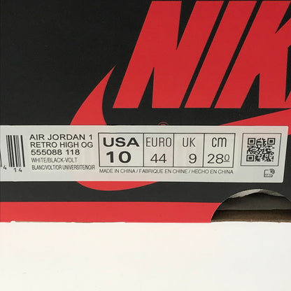 【中古品】【メンズ】 NIKE ナイキ AIR JORDAN 1 HIGH OG VOLT GOLD 555088-118 エア ジョーダン ワン ハイ スニーカー 靴 160-260719-rt-24-tagh サイズ：28cm US10 カラー：WHITE/BLACK-VOLT 万代Net店