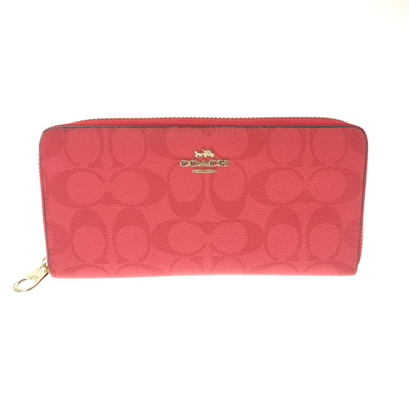 【中古品】【レディース】 COACH コーチ SIGNATURE LONG WALLET C4452 シグネイチャー ロングウォレット 長財布 アクセサリー 181-260718-rt-26-tagh カラー：レッド 万代Net店