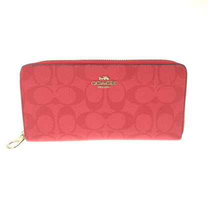 【中古品】【レディース】 COACH コーチ SIGNATURE LONG WALLET C4452 シグネイチャー ロングウォレット 長財布 アクセサリー 181-260718-rt-26-tagh カラー：レッド 万代Net店