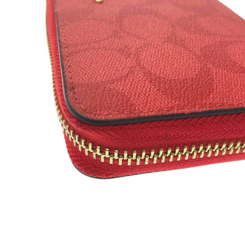 【中古品】【レディース】 COACH コーチ SIGNATURE LONG WALLET C4452 シグネイチャー ロングウォレット 長財布 アクセサリー 181-260718-rt-26-tagh カラー：レッド 万代Net店