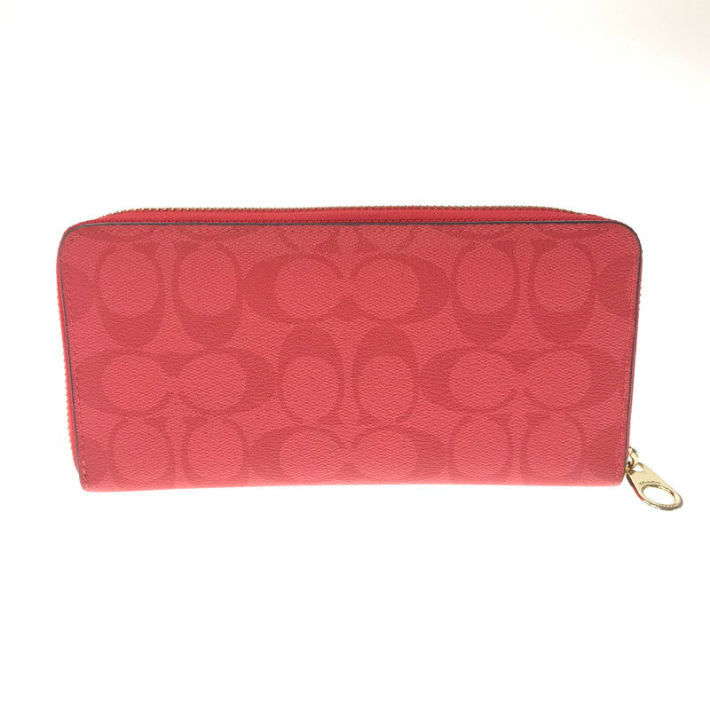 【中古品】【レディース】 COACH コーチ SIGNATURE LONG WALLET C4452 シグネイチャー ロングウォレット 長財布 アクセサリー 181-260718-rt-26-tagh カラー：レッド 万代Net店