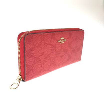 【中古品】【レディース】 COACH コーチ SIGNATURE LONG WALLET C4452 シグネイチャー ロングウォレット 長財布 アクセサリー 181-260718-rt-26-tagh カラー：レッド 万代Net店