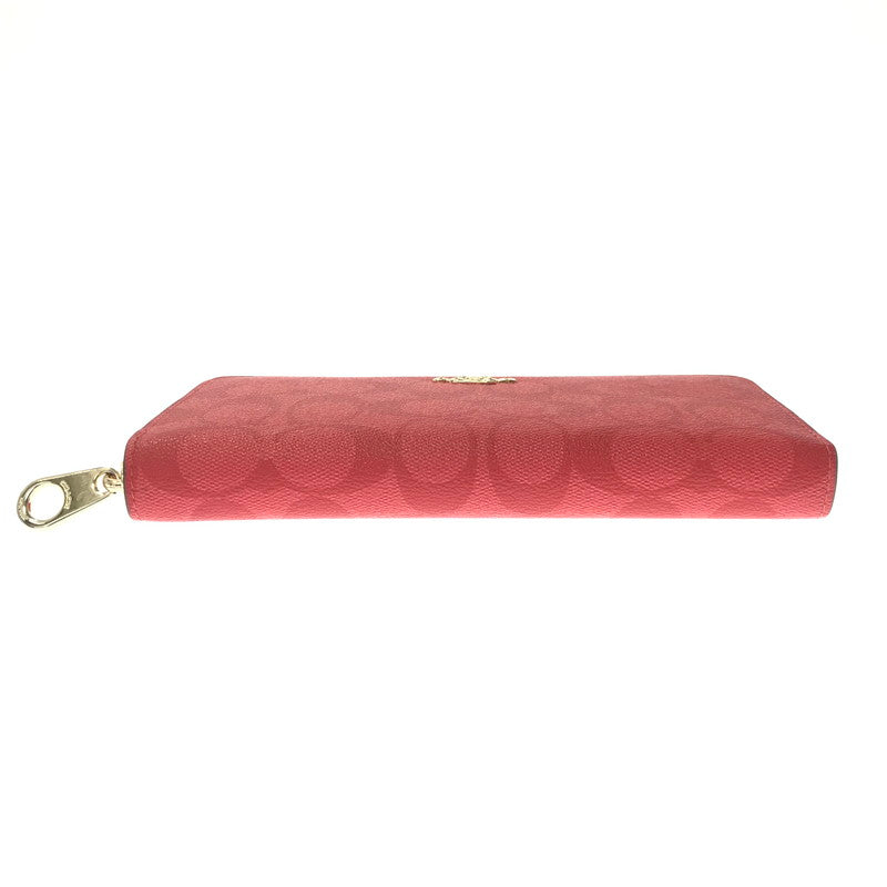【中古品】【レディース】 COACH コーチ SIGNATURE LONG WALLET C4452 シグネイチャー ロングウォレット 長財布 アクセサリー 181-260718-rt-26-tagh カラー：レッド 万代Net店
