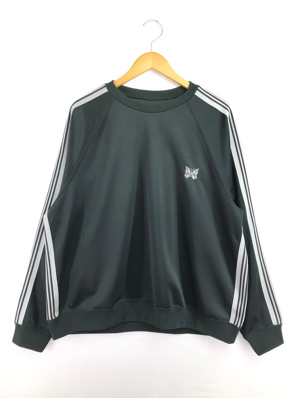【中古品】【メンズ】 NEEDLES ニードルス TRACK CREW NECK SHIRT POLY SMOOTH SX405 トラック クルーネック シャツ ポリ スムース 140-260718-rt-11-tagh サイズ：XL カラー：ブラック系 万代Net店
