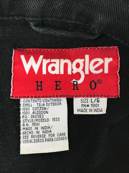 【中古品】【メンズ】 WRANGLER HERO ラングラー ヒーロー 推定90's DENIM JACKET 推定 90年代 デニム ジャケット Gジャン ライトアウター 146-260718-rt-13-tagh サイズ：L カラー：ブラック 万代Net店