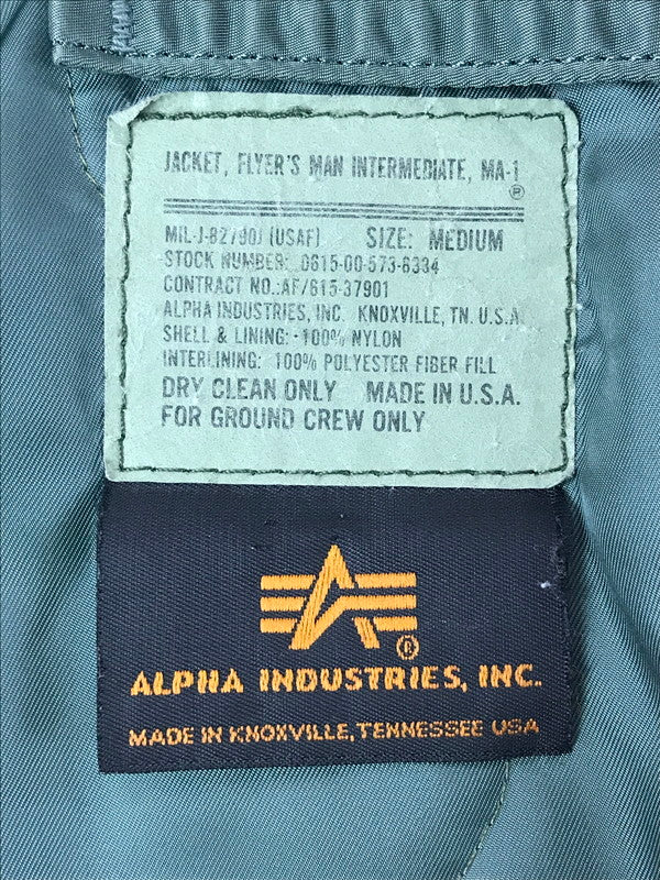 【中古品】【メンズ】 ALPHA INDUSTRIES,INC. アルファ 90's MADE IN USA MA-1 90年代 USA製 エムエーワン ジャケット アウター 146-260718-rt-17-tagh サイズ：M カラー：オリーブ 万代Net店