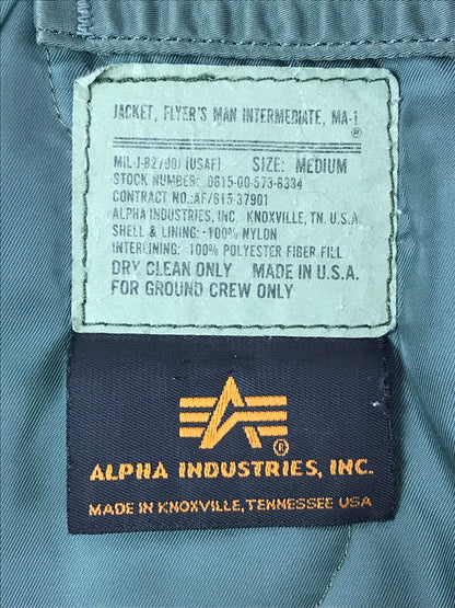 【中古品】【メンズ】 ALPHA INDUSTRIES,INC. アルファ 90's MADE IN USA MA-1 90年代 USA製 エムエーワン ジャケット アウター 146-260718-rt-17-tagh サイズ：M カラー：オリーブ 万代Net店