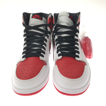 【中古美品】【メンズ】 NIKE ナイキ JORDAN 1 HIGH OG HERITAGE 55508-161 ジョーダン ワン ハイ オージー スニーカー 靴 160-260719-rt-27-tagh サイズ：28cm US10 カラー：WHITE/UNIVERSITY RED-BLACK 万代Net店