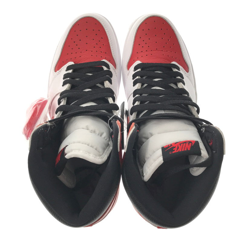 【中古美品】【メンズ】 NIKE ナイキ JORDAN 1 HIGH OG HERITAGE 55508-161 ジョーダン ワン ハイ オージー スニーカー 靴 160-260719-rt-27-tagh サイズ：28cm US10 カラー：WHITE/UNIVERSITY RED-BLACK 万代Net店