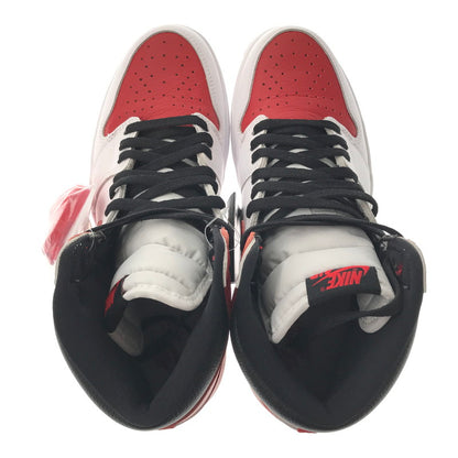 【中古美品】【メンズ】 NIKE ナイキ JORDAN 1 HIGH OG HERITAGE 55508-161 ジョーダン ワン ハイ オージー スニーカー 靴 160-260719-rt-27-tagh サイズ：28cm US10 カラー：WHITE/UNIVERSITY RED-BLACK 万代Net店