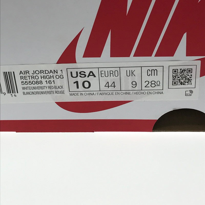 【中古美品】【メンズ】 NIKE ナイキ JORDAN 1 HIGH OG HERITAGE 55508-161 ジョーダン ワン ハイ オージー スニーカー 靴 160-260719-rt-27-tagh サイズ：28cm US10 カラー：WHITE/UNIVERSITY RED-BLACK 万代Net店