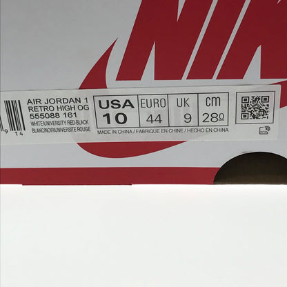 【中古美品】【メンズ】 NIKE ナイキ JORDAN 1 HIGH OG HERITAGE 55508-161 ジョーダン ワン ハイ オージー スニーカー 靴 160-260719-rt-27-tagh サイズ：28cm US10 カラー：WHITE/UNIVERSITY RED-BLACK 万代Net店