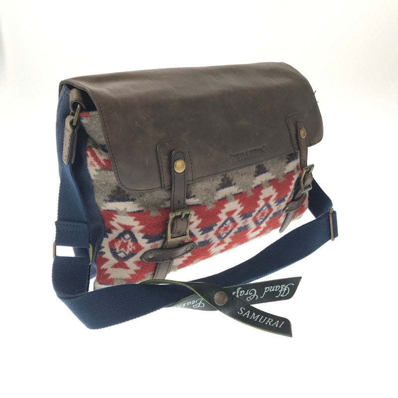 【現状渡し品】【メンズ/レディース】 PENDLETON NATIVE PATTERN WOOLEN MILLS MESSENGER BAG ウールン ミルズ メッセンジャーバッグ カバン 188-260729-ki-09-tagh カラー：ブラウン/マルチ 万代Net店