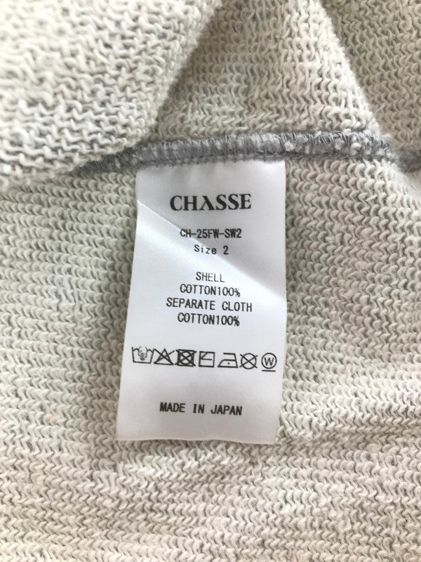 【中古品】【メンズ】 CHASSE チェイス NECK PO-CTN HALF ZIP SWEATSHIRT CH-25FW-SW2 ハーフ ジップ スウェットシャツ トップス 140-260723-rt-23-tagh サイズ：2 カラー：グレー 万代Net店