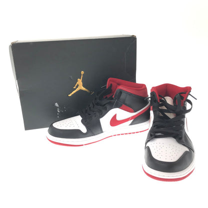 【中古品】【メンズ】 NIKE ナイキ AIR JORDAN 1 MID WHITE GYM RED BLACK 554724-122 エア ジョーダン ワン スニーカー 靴 160-260719-rt-21-tagh サイズ：26ｃｍ ＵＳ８ カラー：WHITE/GYM RED-BLACK 万代Net店