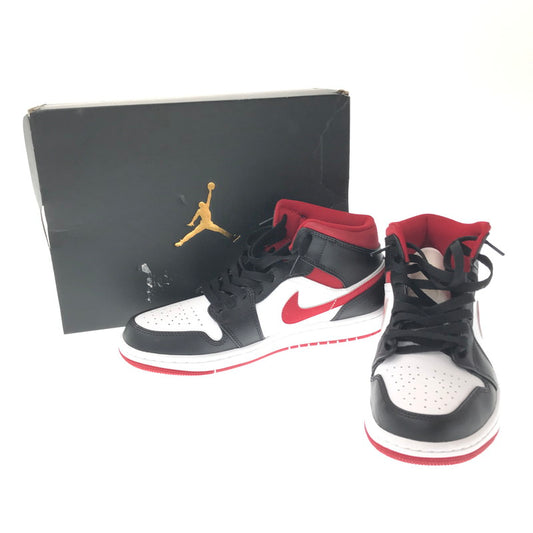 【中古品】【メンズ】 NIKE ナイキ AIR JORDAN 1 MID WHITE GYM RED BLACK 554724-122 エア ジョーダン ワン スニーカー 靴 160-260719-rt-21-tagh サイズ：26ｃｍ ＵＳ８ カラー：WHITE/GYM RED-BLACK 万代Net店