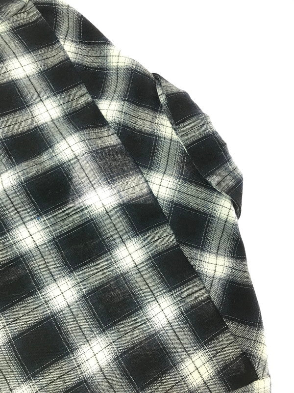 【中古品】【メンズ】 SCHOTT ショット OMBRE CHECK SHIRT BLUE BLACK WHITE 782-4220008 オンブレ チェック シャツ 半袖シャツ トップス 145-260723-rt-17-tagh サイズ：M カラー：ブラック 万代Net店