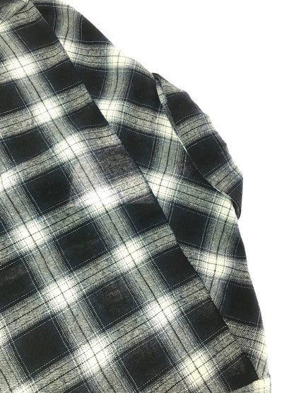 【中古品】【メンズ】 SCHOTT ショット OMBRE CHECK SHIRT BLUE BLACK WHITE 782-4220008 オンブレ チェック シャツ 半袖シャツ トップス 145-260723-rt-17-tagh サイズ：M カラー：ブラック 万代Net店