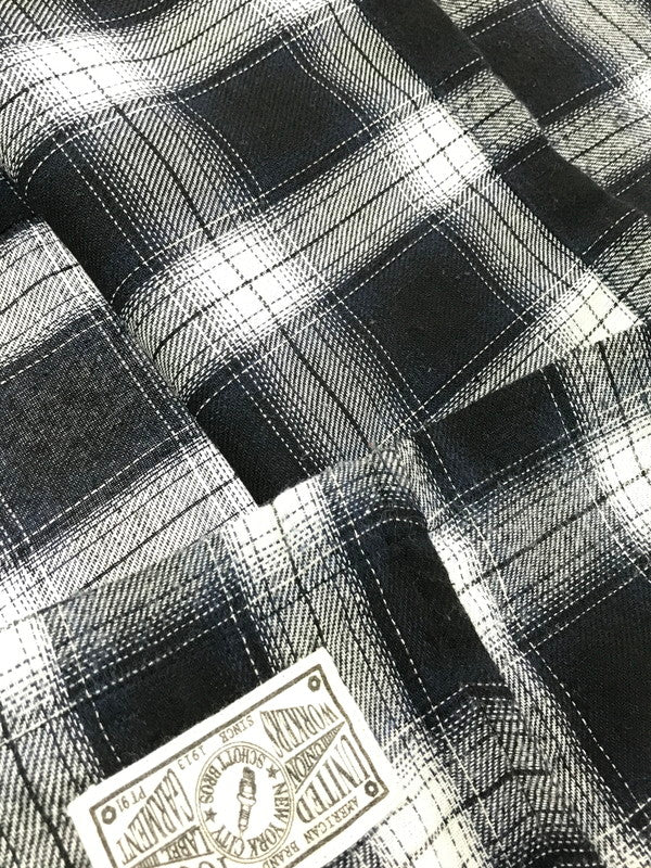【中古品】【メンズ】 SCHOTT ショット OMBRE CHECK SHIRT BLUE BLACK WHITE 782-4220008 オンブレ チェック シャツ 半袖シャツ トップス 145-260723-rt-17-tagh サイズ：M カラー：ブラック 万代Net店