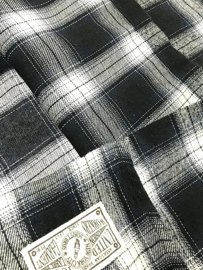 【中古品】【メンズ】 SCHOTT ショット OMBRE CHECK SHIRT BLUE BLACK WHITE 782-4220008 オンブレ チェック シャツ 半袖シャツ トップス 145-260723-rt-17-tagh サイズ：M カラー：ブラック 万代Net店