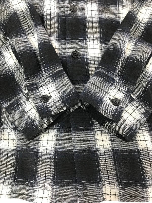 【中古品】【メンズ】 SCHOTT ショット OMBRE CHECK SHIRT BLUE BLACK WHITE 782-4220008 オンブレ チェック シャツ 半袖シャツ トップス 145-260723-rt-17-tagh サイズ：M カラー：ブラック 万代Net店