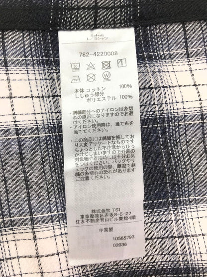 【中古品】【メンズ】 SCHOTT ショット OMBRE CHECK SHIRT BLUE BLACK WHITE 782-4220008 オンブレ チェック シャツ 半袖シャツ トップス 145-260723-rt-17-tagh サイズ：M カラー：ブラック 万代Net店