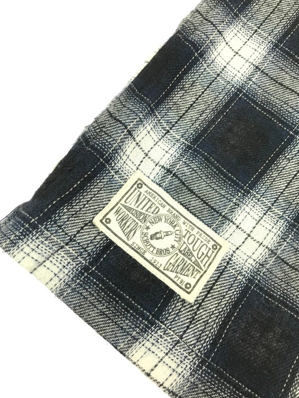 【中古品】【メンズ】 SCHOTT ショット OMBRE CHECK SHIRT BLUE BLACK WHITE 782-4220008 オンブレ チェック シャツ 半袖シャツ トップス 145-260723-rt-17-tagh サイズ：M カラー：ブラック 万代Net店