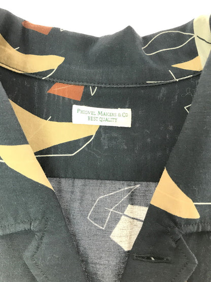 【中古品】【メンズ】 PHIGVEL MAKERS フィグメル ATOMIC PATTERN S/S SHIRT PMAL-SS04 アトミック パターン ショートスリーブ シャツ 半袖シャツ トップス 140-260723-rt-16-tagh サイズ：3 カラー：ブラック 万代Net店
