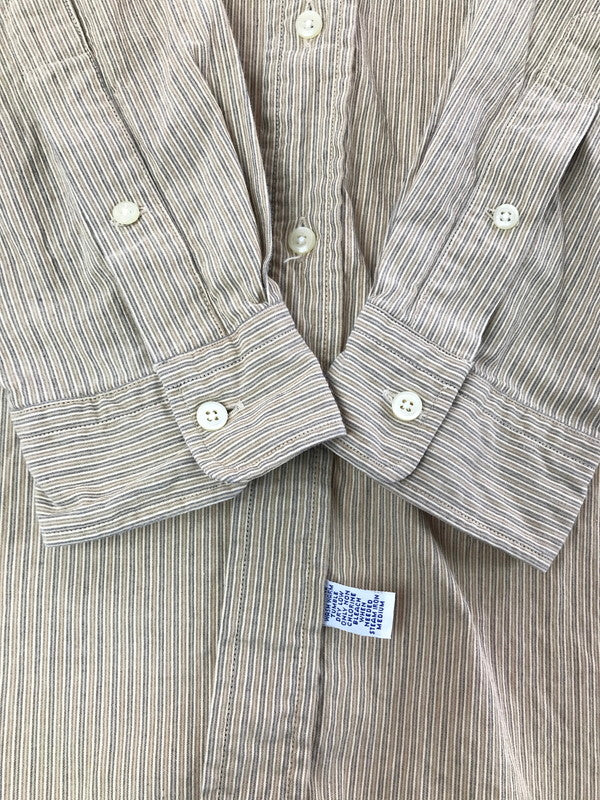 【中古品】【メンズ】 RALPH LAUREN ラルフローレン L/S BD STRIPE SHIRT BEIGE ロングスリーブ ストライプ シャツ 長袖シャツ トップス 146-260723-rt-20-tagh サイズ：不明 下記参照 カラー：ベージュ 万代Net店