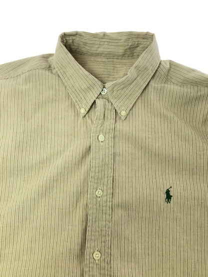 【中古品】【メンズ】 RALPH LAUREN ラルフローレン L/S BD STRIPE SHIRT BEIGE ロングスリーブ ストライプ シャツ 長袖シャツ トップス 146-260723-rt-20-tagh サイズ：不明 下記参照 カラー：ベージュ 万代Net店
