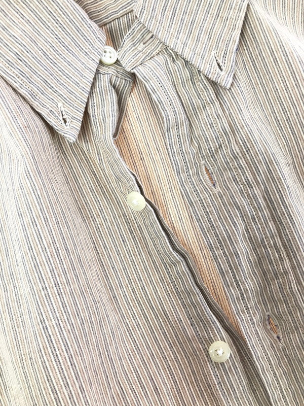 【中古品】【メンズ】 RALPH LAUREN ラルフローレン L/S BD STRIPE SHIRT BEIGE ロングスリーブ ストライプ シャツ 長袖シャツ トップス 146-260723-rt-20-tagh サイズ：不明 下記参照 カラー：ベージュ 万代Net店