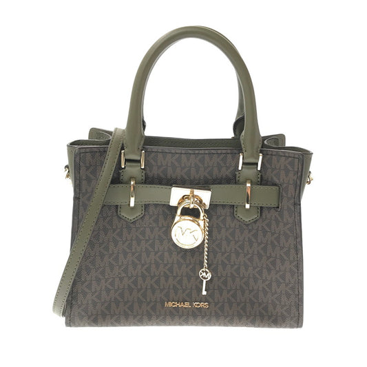【中古品】【レディース】 MICHAEL KORS MK SIGNATURE 2WAY HAND BAG MK シグネチャー ツーウェイ ハンドバッグ ショルダーバッグ カバン 188-260729-ki-02-tagh カラー：ブラウン/カーキ 万代Net店