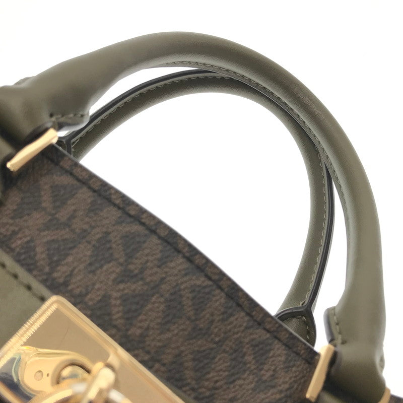 【中古品】【レディース】 MICHAEL KORS MK SIGNATURE 2WAY HAND BAG MK シグネチャー ツーウェイ ハンドバッグ ショルダーバッグ カバン 188-260729-ki-02-tagh カラー：ブラウン/カーキ 万代Net店