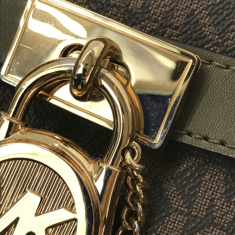 【中古品】【レディース】 MICHAEL KORS MK SIGNATURE 2WAY HAND BAG MK シグネチャー ツーウェイ ハンドバッグ ショルダーバッグ カバン 188-260729-ki-02-tagh カラー：ブラウン/カーキ 万代Net店