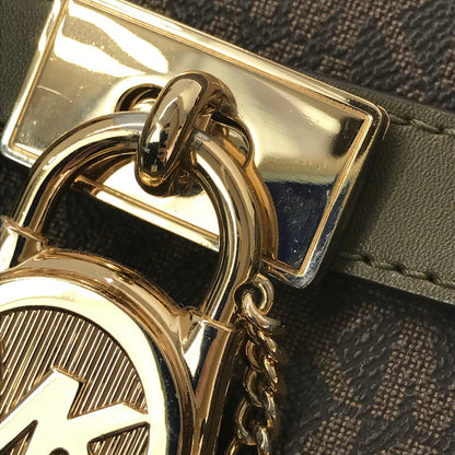 【中古品】【レディース】 MICHAEL KORS MK SIGNATURE 2WAY HAND BAG MK シグネチャー ツーウェイ ハンドバッグ ショルダーバッグ カバン 188-260729-ki-02-tagh カラー：ブラウン/カーキ 万代Net店