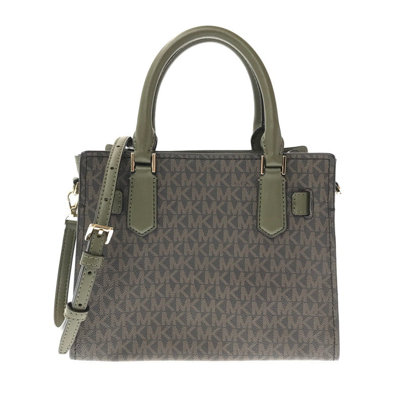【中古品】【レディース】 MICHAEL KORS MK SIGNATURE 2WAY HAND BAG MK シグネチャー ツーウェイ ハンドバッグ ショルダーバッグ カバン 188-260729-ki-02-tagh カラー：ブラウン/カーキ 万代Net店