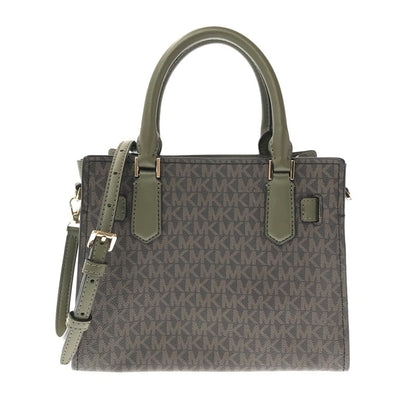 【中古品】【レディース】 MICHAEL KORS MK SIGNATURE 2WAY HAND BAG MK シグネチャー ツーウェイ ハンドバッグ ショルダーバッグ カバン 188-260729-ki-02-tagh カラー：ブラウン/カーキ 万代Net店