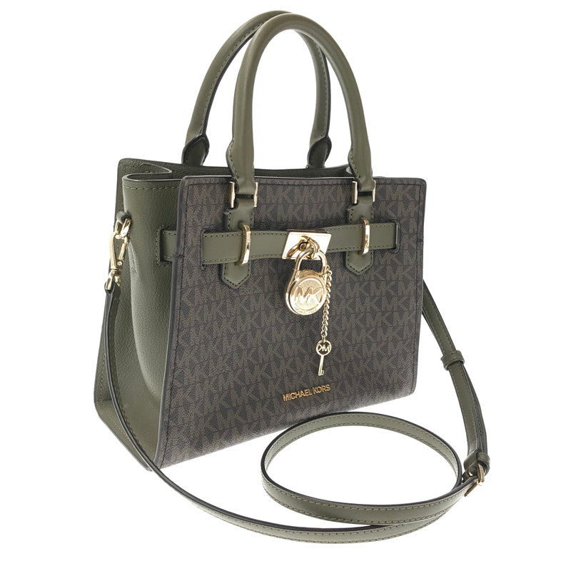 【中古品】【レディース】 MICHAEL KORS MK SIGNATURE 2WAY HAND BAG MK シグネチャー ツーウェイ ハンドバッグ ショルダーバッグ カバン 188-260729-ki-02-tagh カラー：ブラウン/カーキ 万代Net店